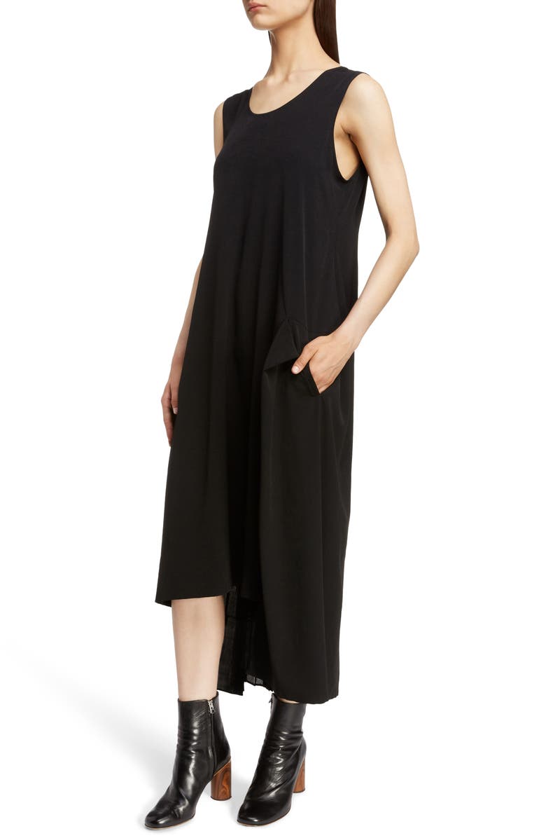 Y's by Yohji Yamamoto Pleat Detail Sleeveless Dress, Alternate, color,