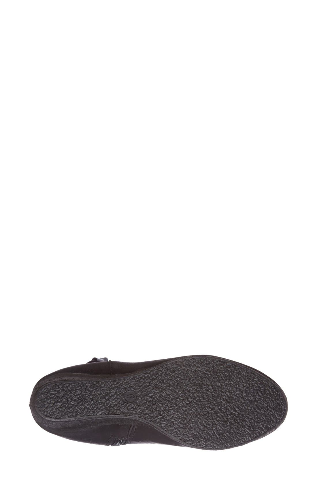 'Woodway' Wedge Bootie, Alternate, color, BLACK FAUX LEATHER