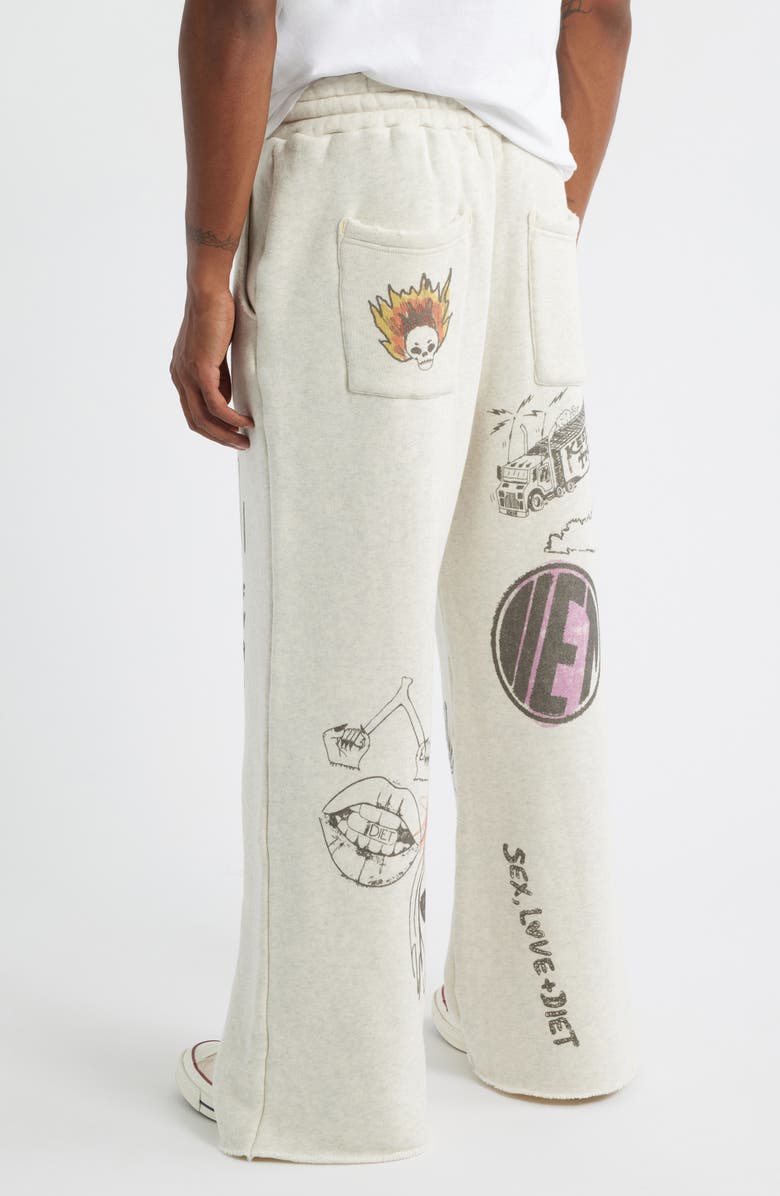 DIET STARTS MONDAY Doodle Wide Leg Sweatpants, Alternate, color, Heather Grey