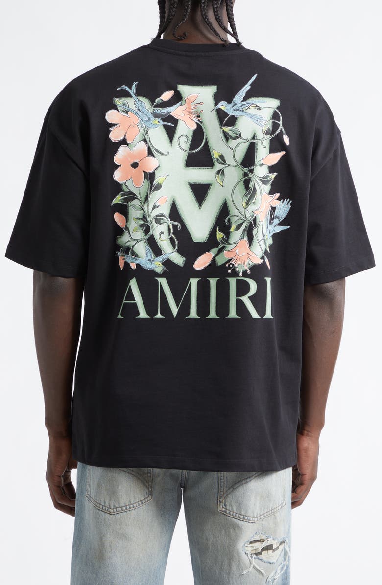 AMIRI MA Floral Oversize Graphic T-Shirt, Alternate, color, Black Archived