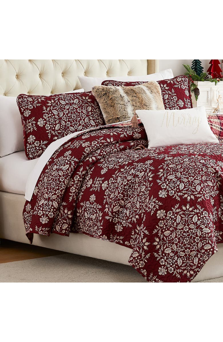 SOUTHSHORE FINE LINENS Christmas Carol Oversize Reversible Holiday Quilt Set, Alternate, color, Christmas Carol
