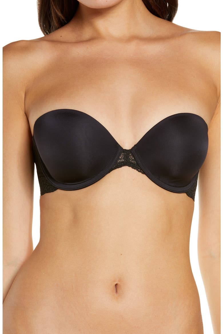 Modern Lace Convertible Strapless Underwire Bra, Main, color, BLACK