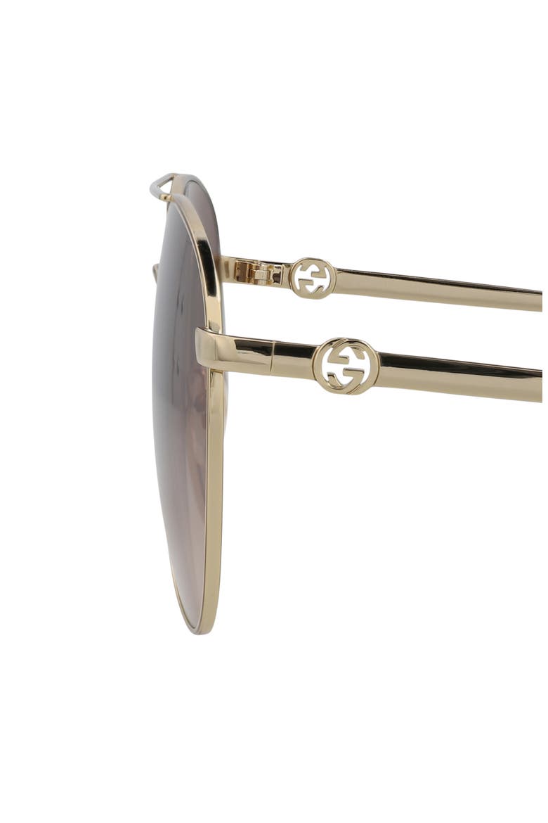 61mm Pilot Sunglasses, Alternate, color, GOLD GOLD BROWN