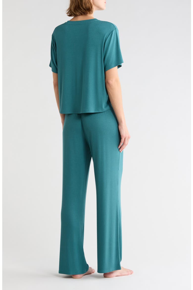 Revival Rib Pajamas, Alternate, color, TWILIGHT TEAL
