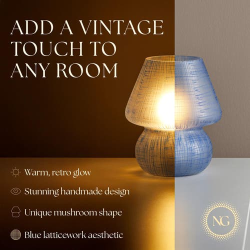 Next Glow Retro Mushroom Led Table Lamp, Modern Dimmable E26 Socket