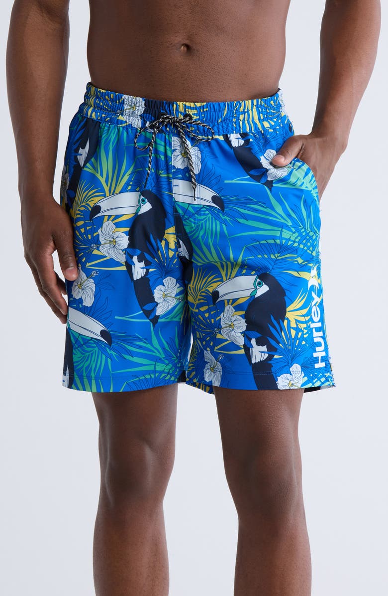 Hurley Cuba Volley Swim Trunks, Main, color, Whirlpool