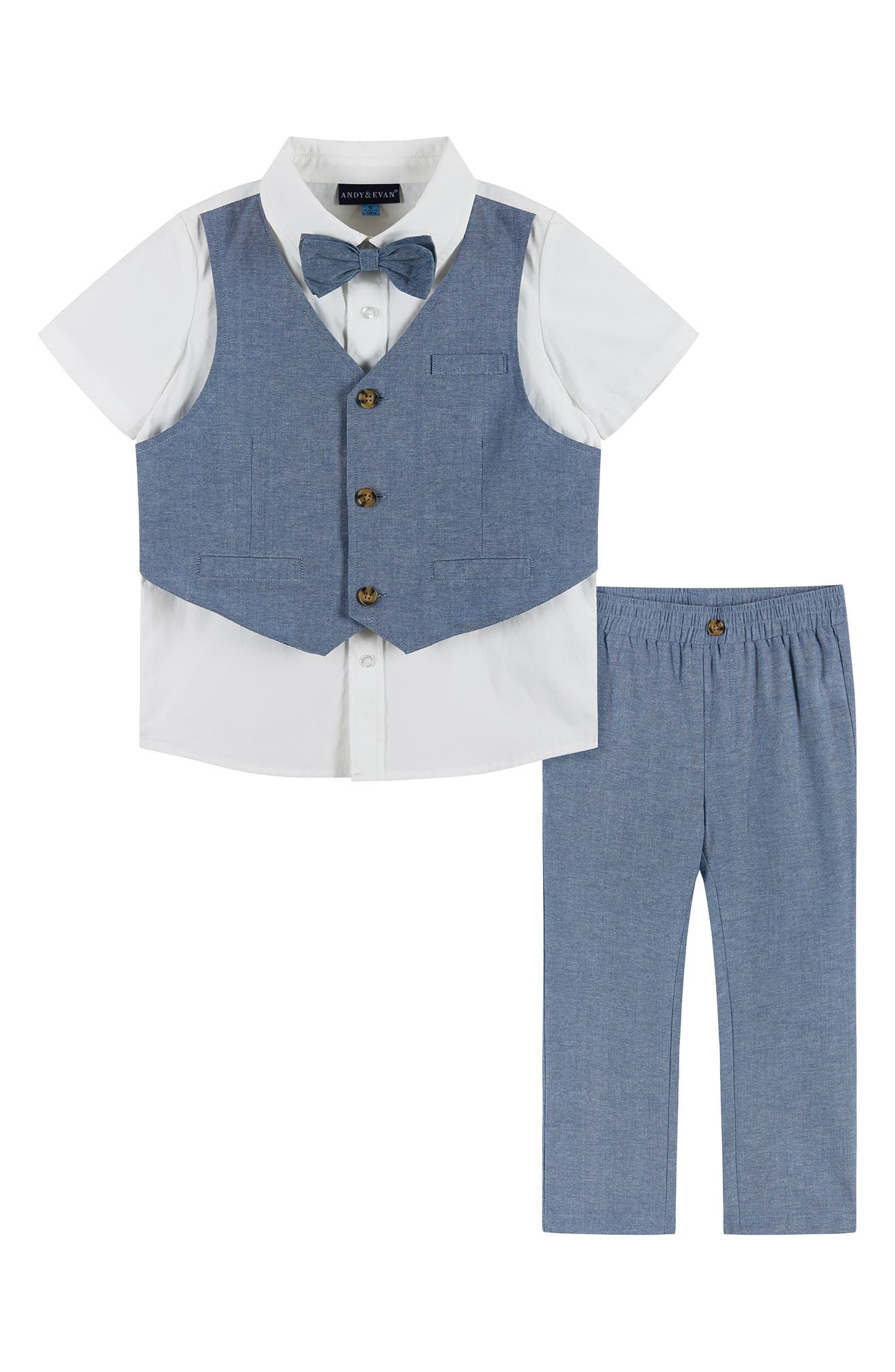 Andy & Evan Kids' Vest, Dress Shirt, Pants & Bow Tie Set