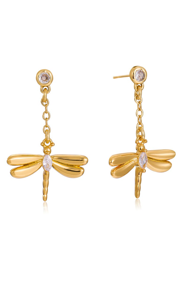 LA MENO Dragonfly Drop Earrings, Main, color, 