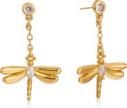 LA MENO Dragonfly Drop Earrings