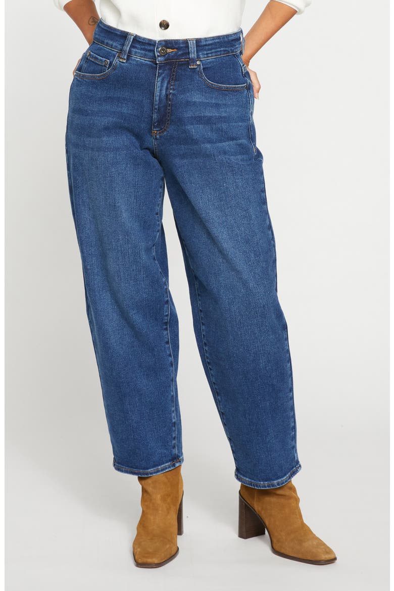 Lou High Waist Barrel Leg Jeans, Main, color, UNION CITY BLUE