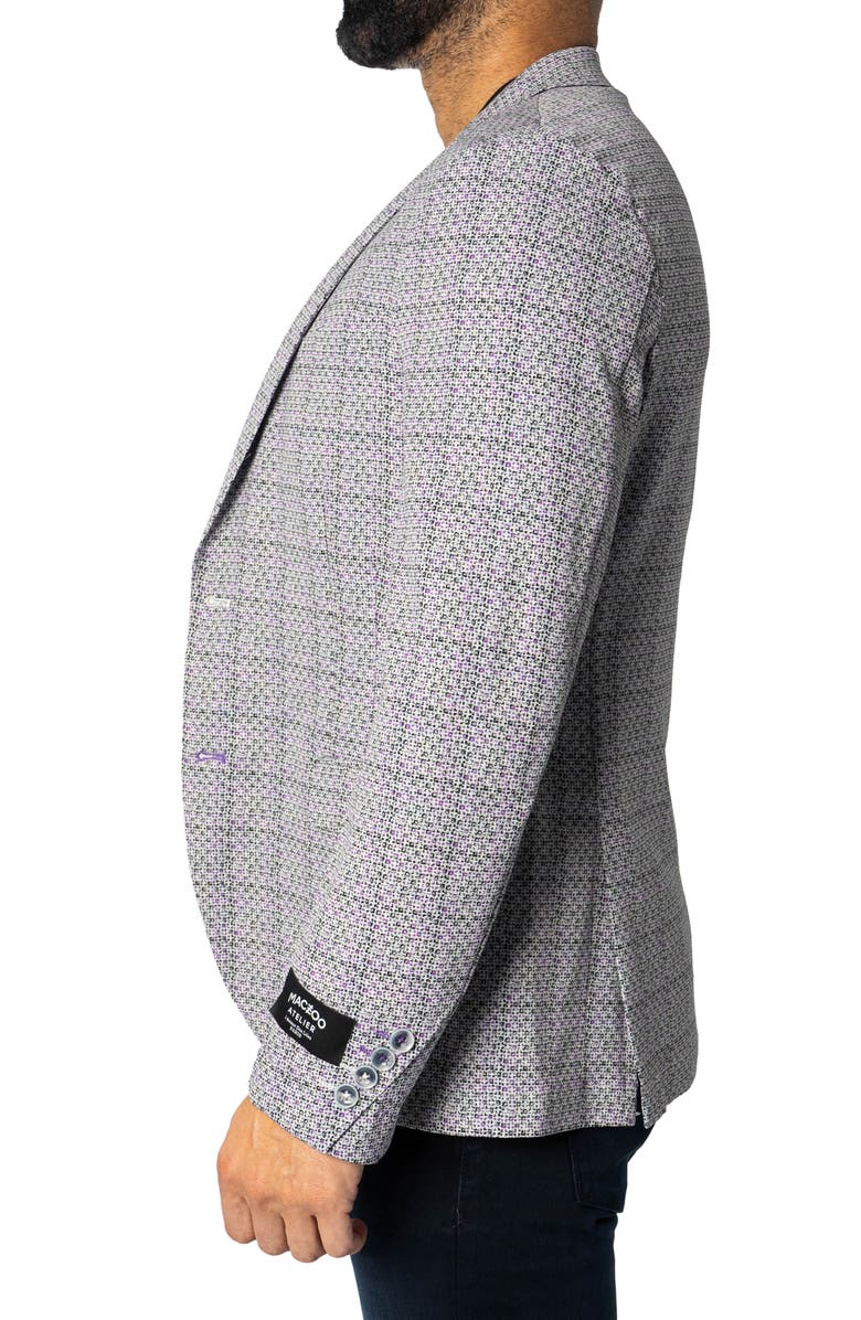 Maceoo Descartes Unconstructed Blocks Purple Blazer, Alternate, color, Purple