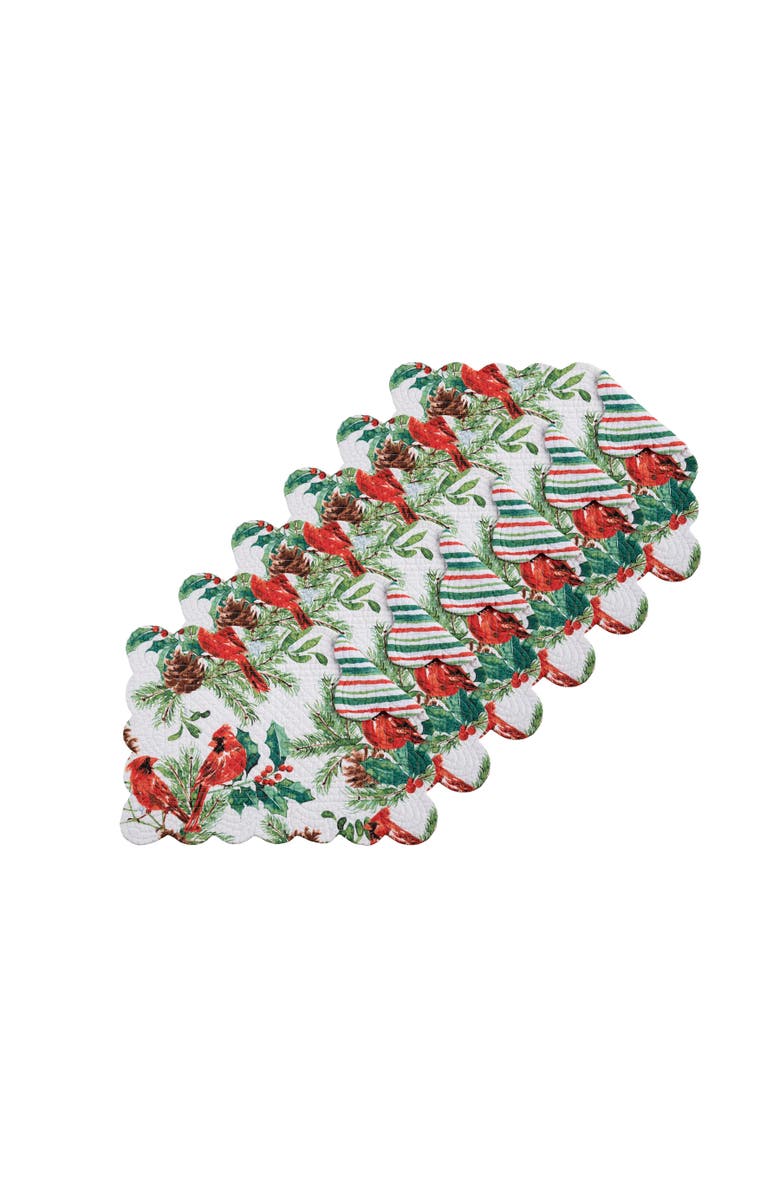 C&F Home Delwyn Cardinal Placemats Set of 6, 13" x 19", Main, color, Red