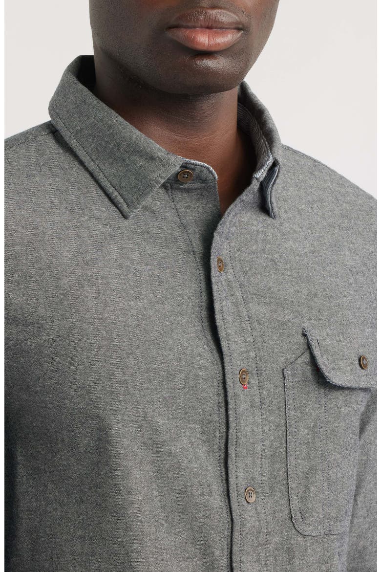 Tradesman Chambray Button-Up Shirt, Alternate, color, OBSIDIAN SOLID
