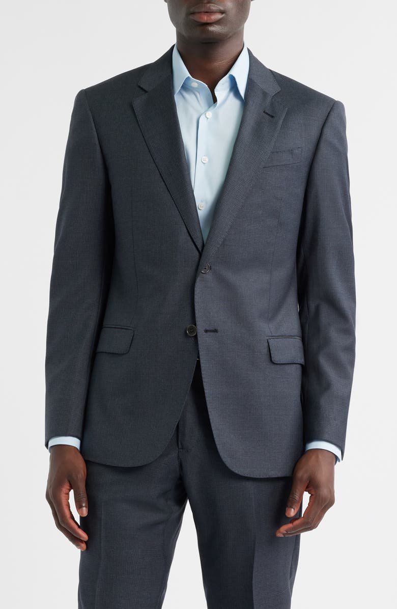 Emporio Armani G-Line Grey Microcheck Wool Suit, Alternate, color, Charcoal