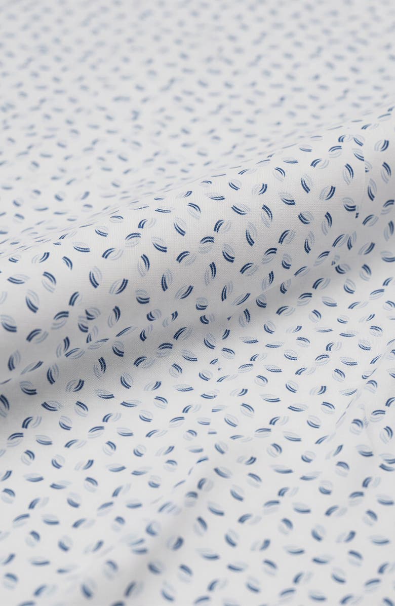 Report Collection Geo Print Short Sleeve Stretch Button-Up Shirt, Alternate, color, White