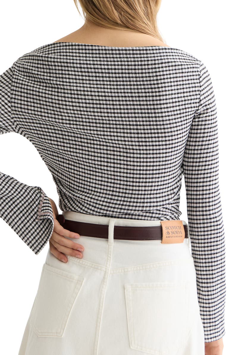 Scotch 
Soda Gingham Seersucker Top, Alternate, color, Meteorite