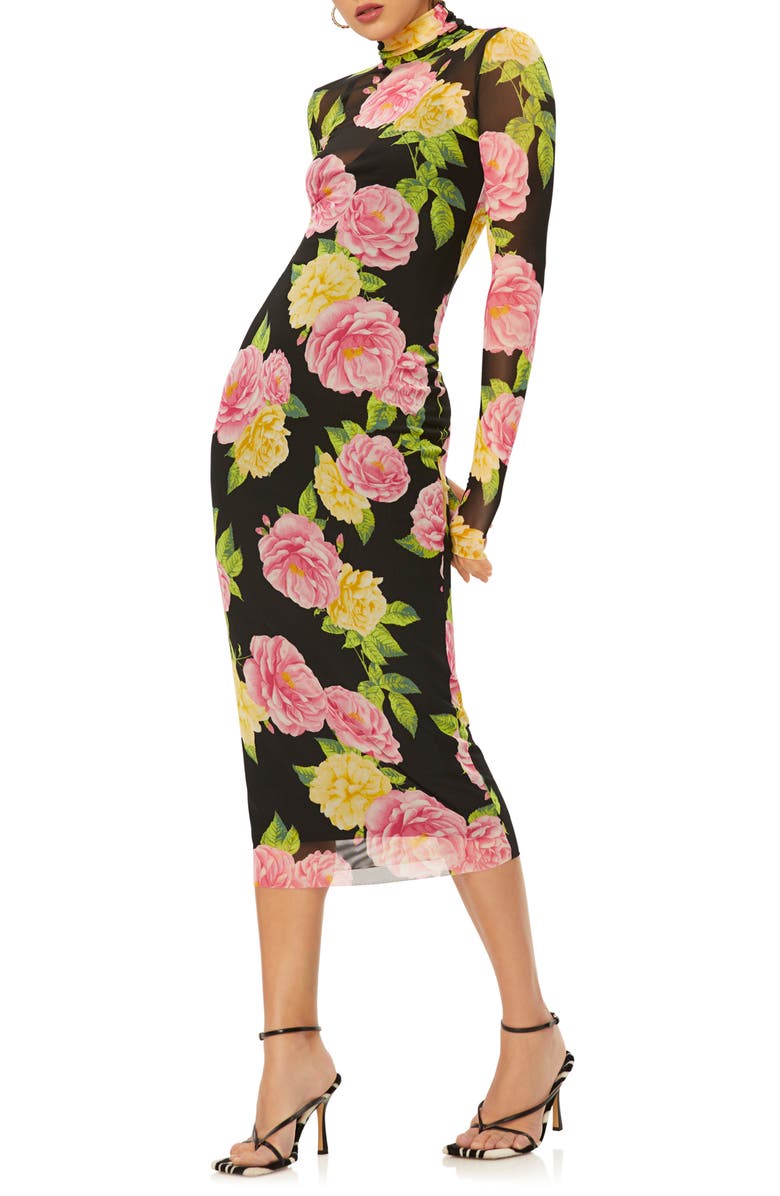 AFRM Shailene Long Sleeve Mesh Dress, Alternate, color, 