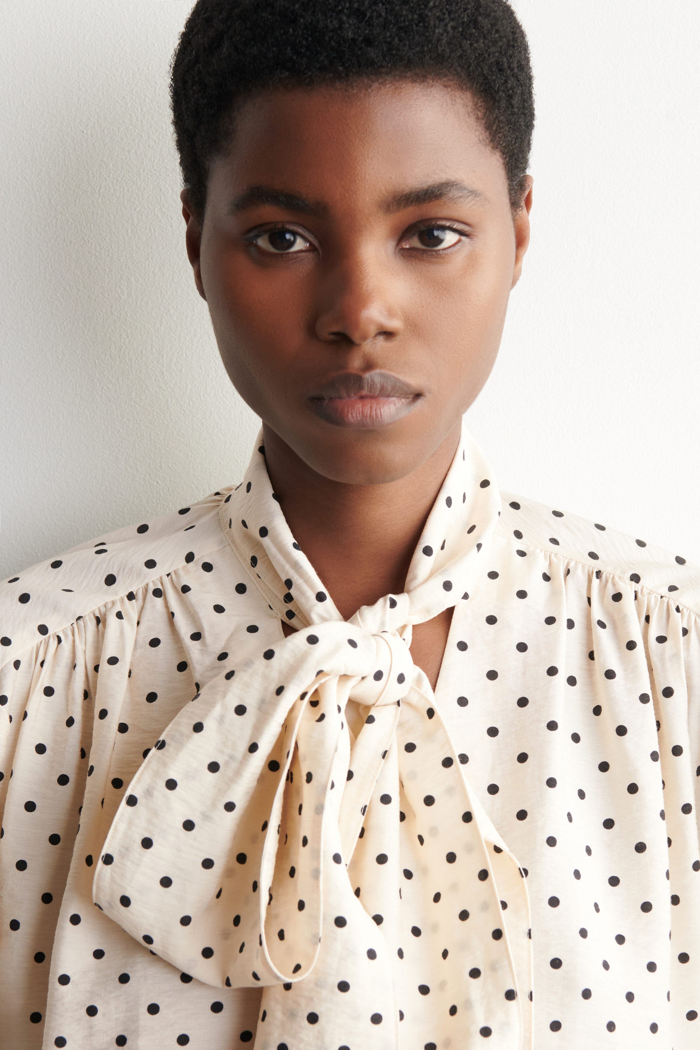 Scarf-Detail Polka-Dot Shirt (Women) | Nordstrom