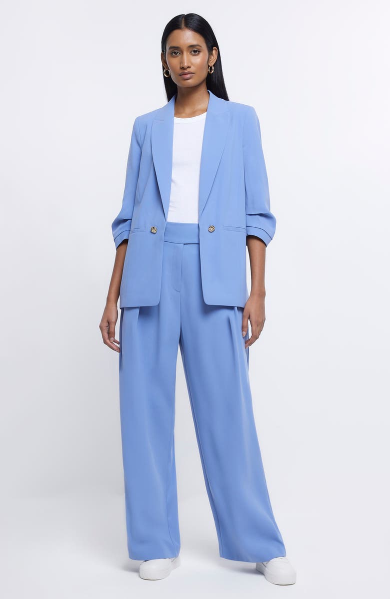 River Island Pleat Front Wide Leg Trousers, Alternate, color, 