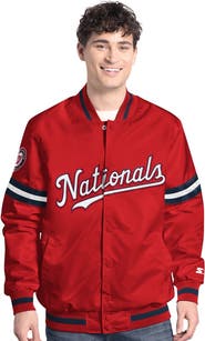 STARTER Men's Starter Red Washington Nationals Scout Full-Snap Varsity Jacket