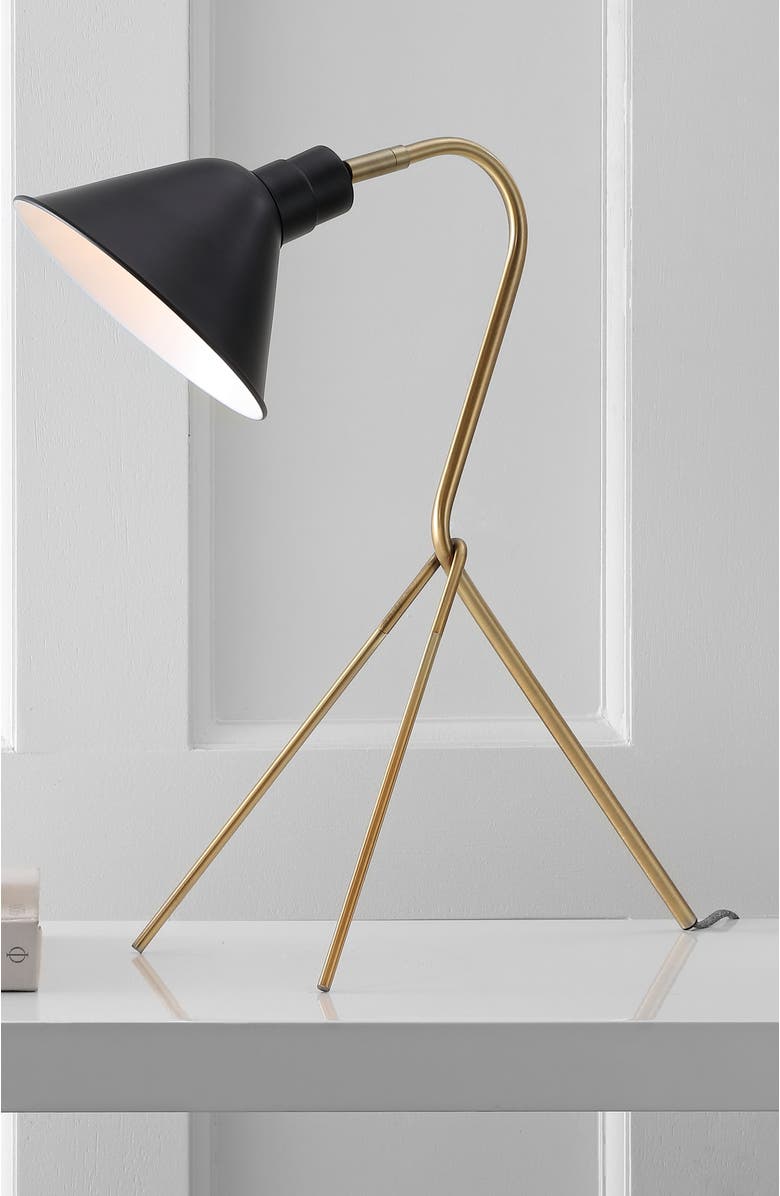 JONATHAN Y Mae 20.25" Brass LED Task Lamp, Brass Gold/Black, Alternate, color, Brass Gold