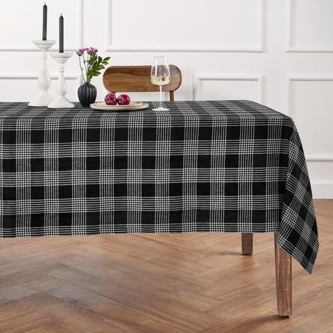 Linen Table Throw - Glen Check