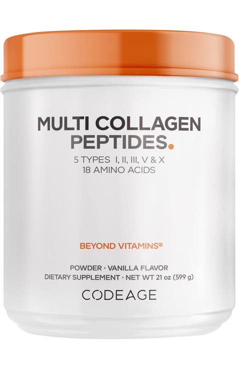 Multi Collagen Peptides Vanilla, 5 Types, Grass-Fed, Bone Broth