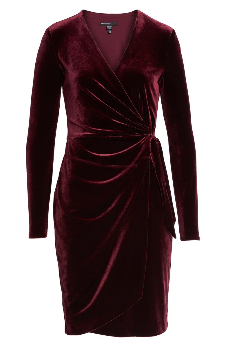 Maggy London Velvet Faux Wrap Dress, Alternate, color, 