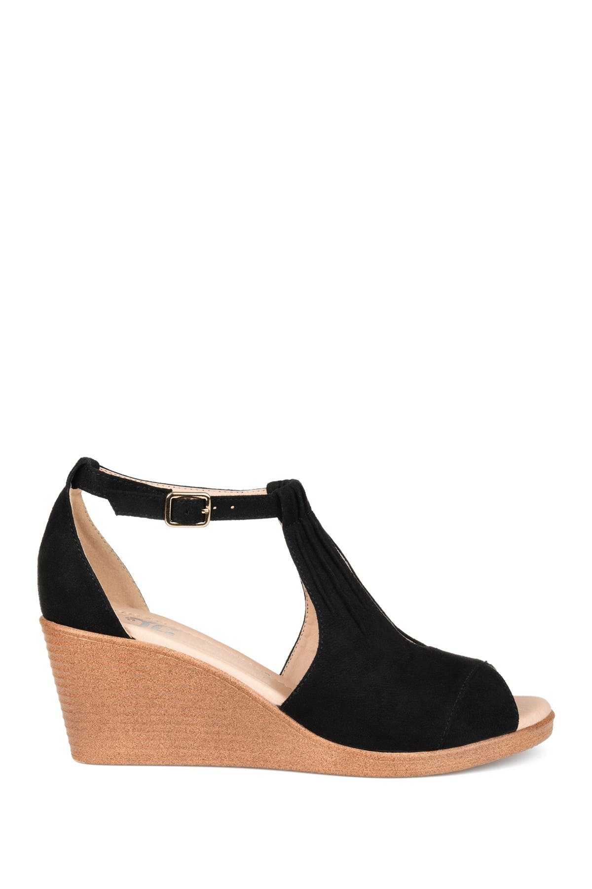 Journee Collection JOURNEE Kedzie Wedge Sandal, Alternate, color, Black