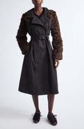 Simone Rocha Faux Fur Detail Trench Coat
