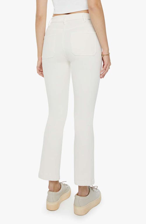 Mother The Hustler Patch Pocket Fairest Of Them All Ankle Fray Jean In Cream Puffs
