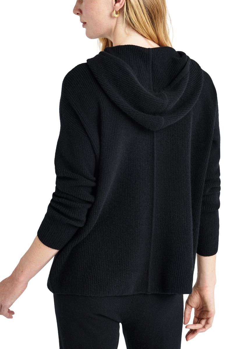 Splendid Elin Sweater Hoodie, Alternate, color, Black