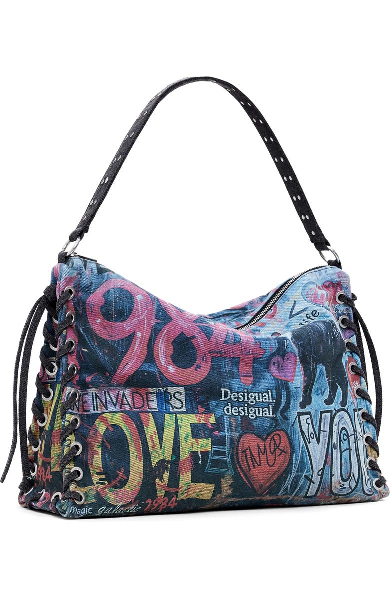 Desigual Denim Shoulder Bag, Alternate, color,