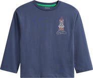 Mini Boden Kids' Long Sleeve Embroidered Cotton T-Shirt