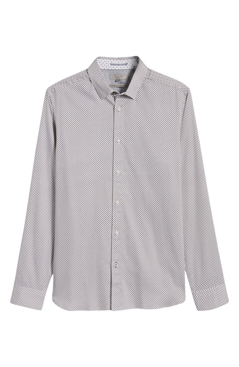 Ted Baker London Hamtie Slim Fit Geo Print Button-Up Shirt, Alternate, color, 