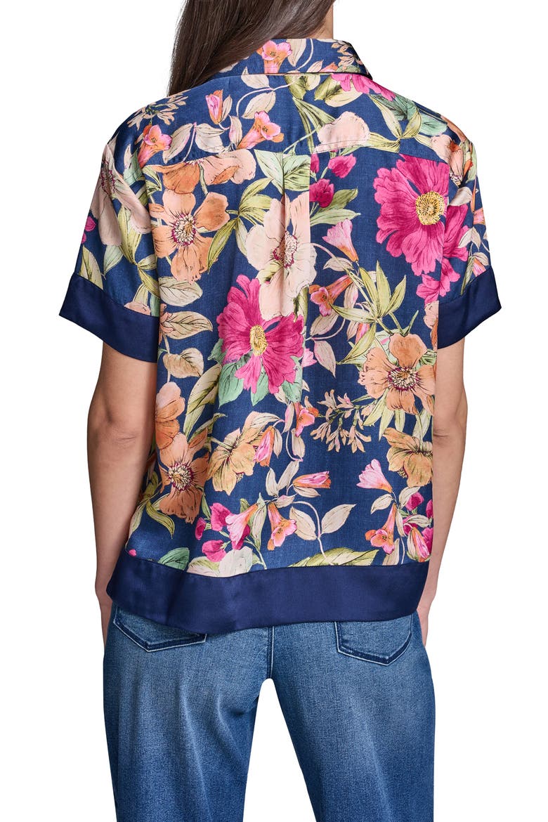 Floral Short Sleeve Button-Up Shirt, Alternate, color, CURRANT/ LIGHT BLUSH MULTI