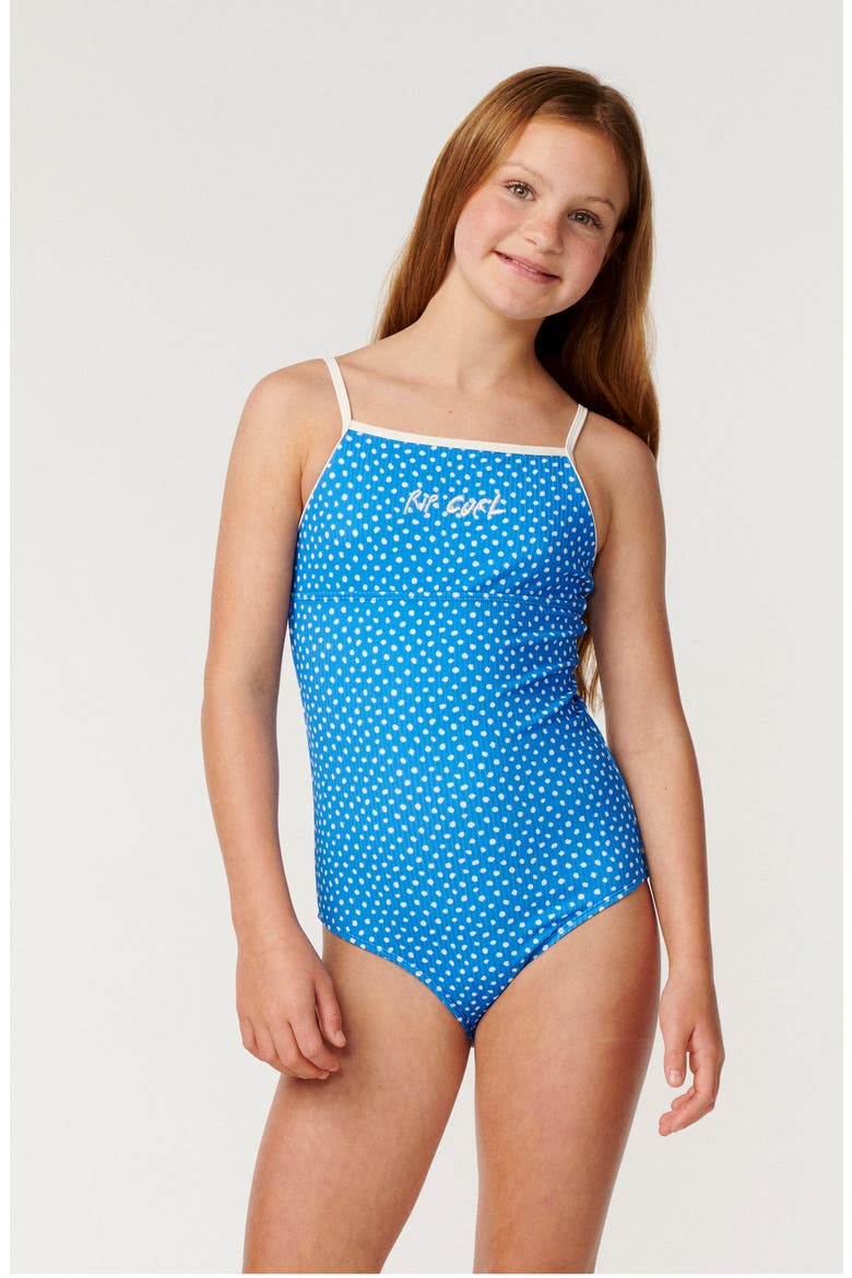 Kids' Nova Polka One-Piece Swimsuit, Main, color, BRIGHT BLUE