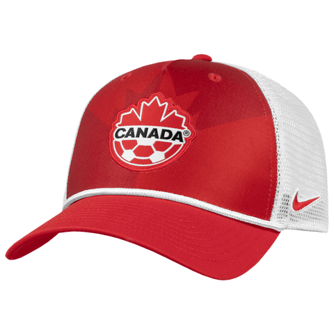 Men's Nike  Red/White Canada Soccer Rise Rope Trucker Adjustable Hat