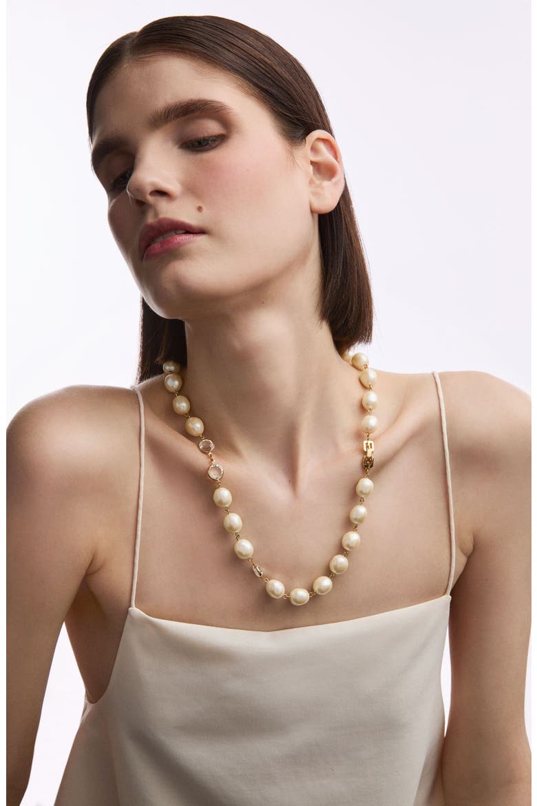 1990s Vintage Givenchy Faux Pearl Statement Necklace, Alternate, color, Faux Pearl