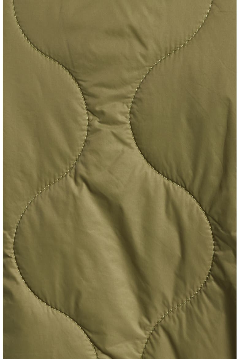 The Army Brat Quilted Water Resistant Faux Fur Collar Jacket, Alternate, color, RANK AND FILE