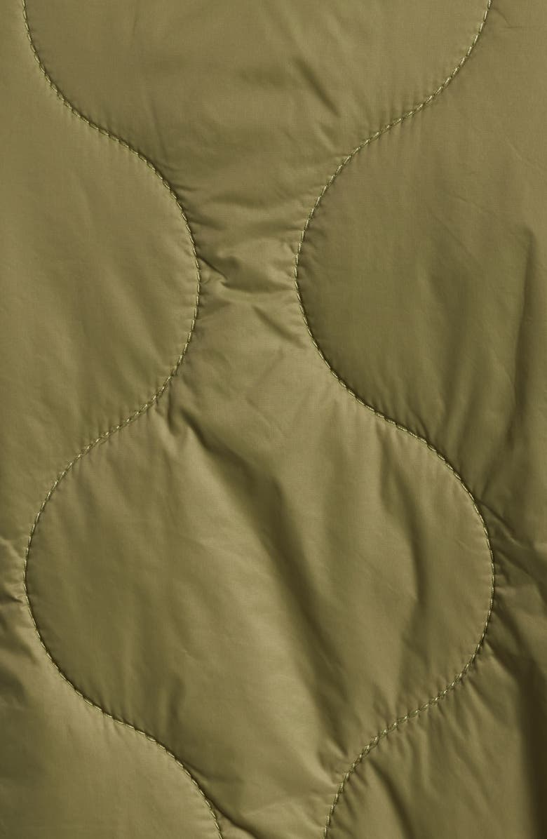 MOTHER The Army Brat Quilted Water Resistant Faux Fur Collar Jacket, Alternate, color,