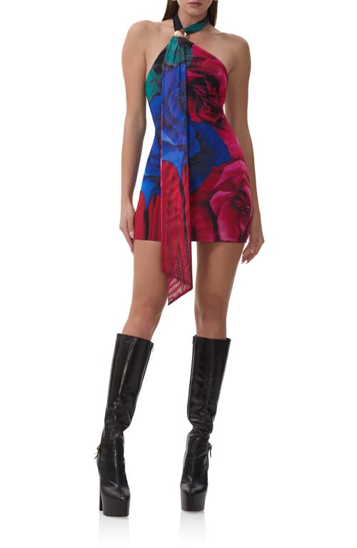 Afrm Brylee Halter Neck Minidress In Multi