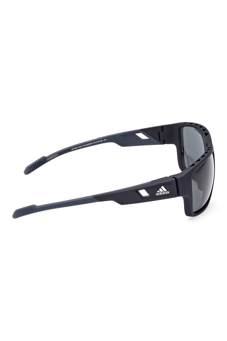 61mm Navigator Sunglasses, Alternate, color, BLACK / SMOKE POLARIZED