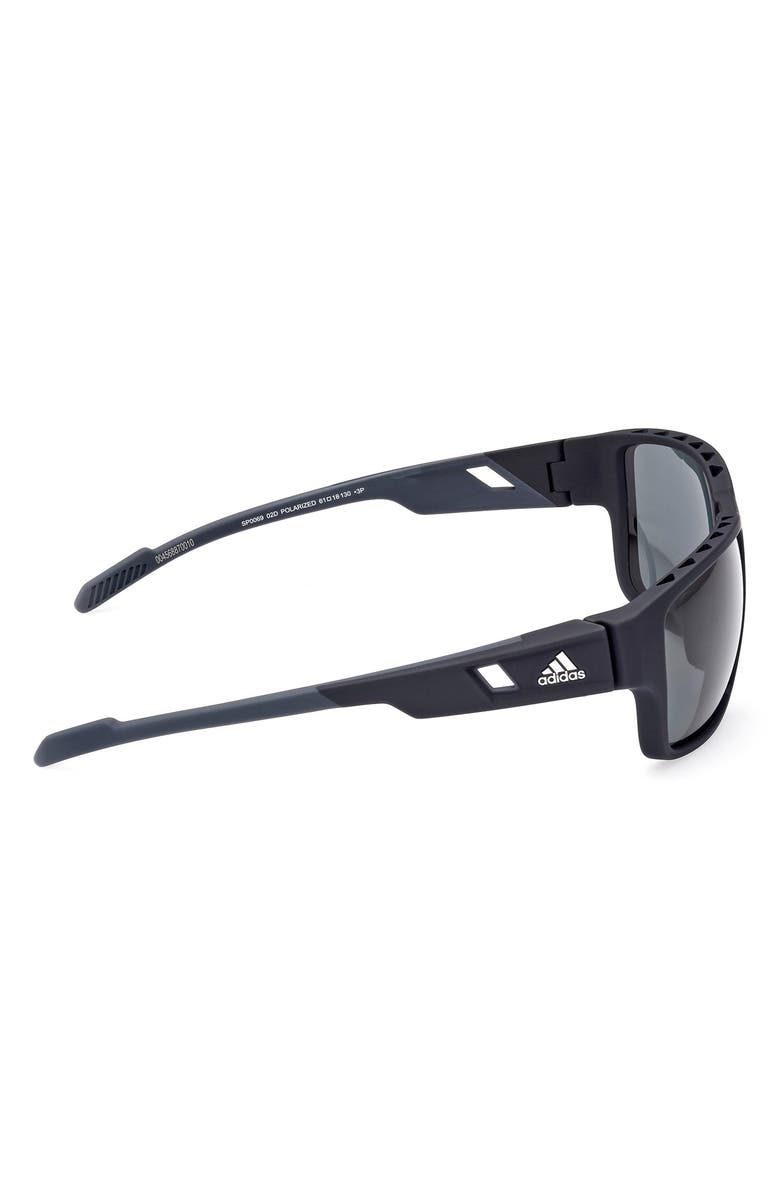 adidas 61mm Navigator Sunglasses, Alternate, color, Black / Smoke Polarized