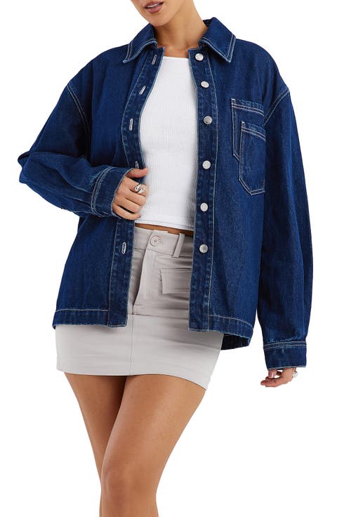 Oversize Denim Button-Up Shirt