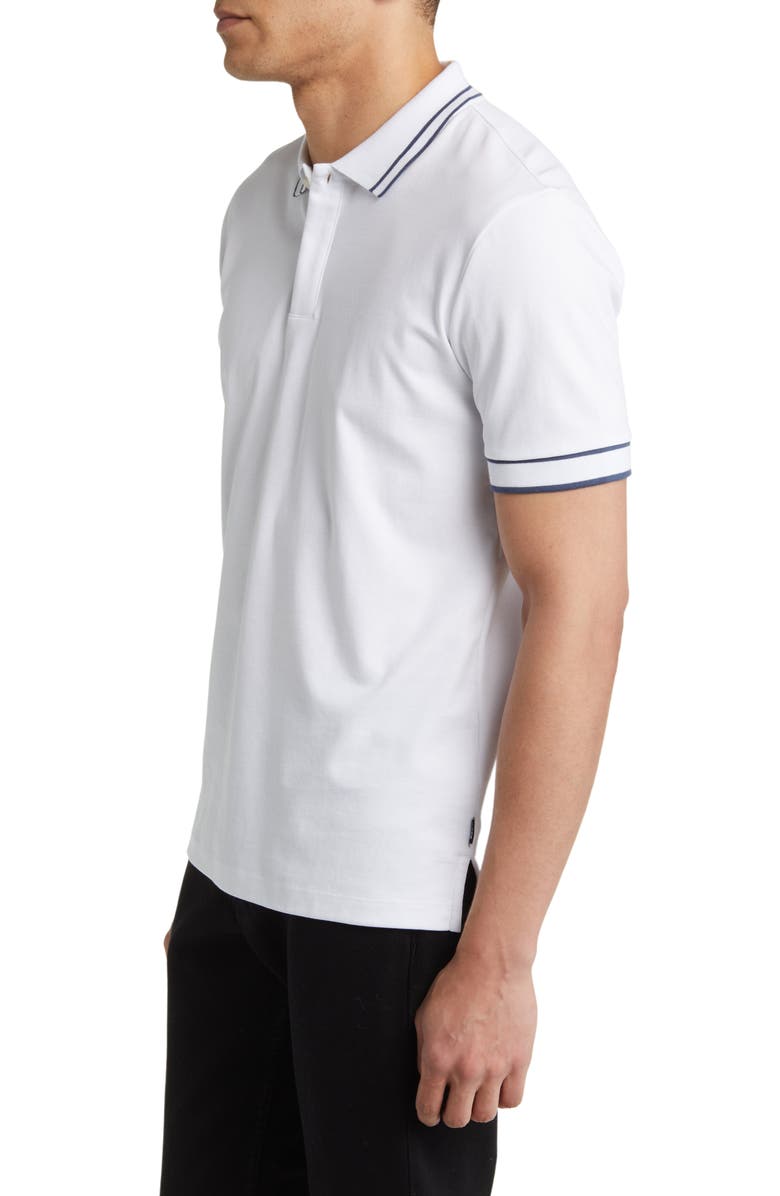 BOSS Parlay Tipped Cotton Polo, Alternate, color, White