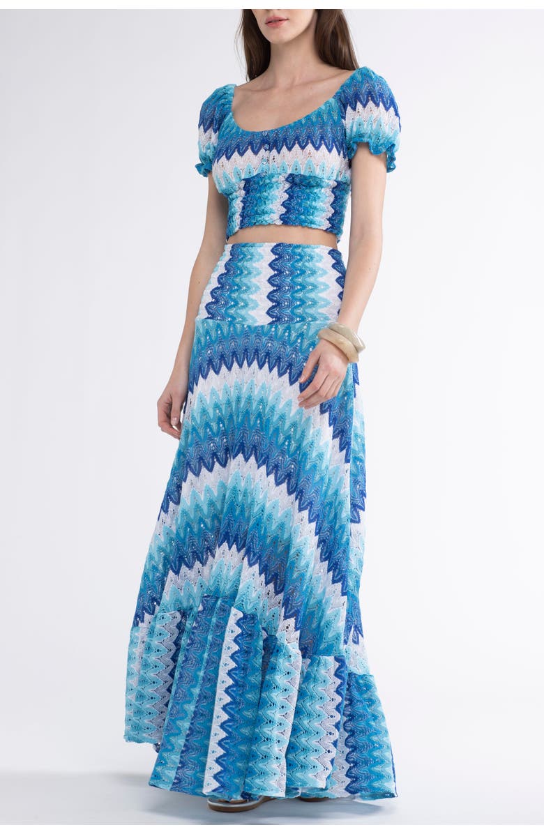 Sunday St. Tropez Kia Knit Cover-Up Crop Top, Main, color, Blue