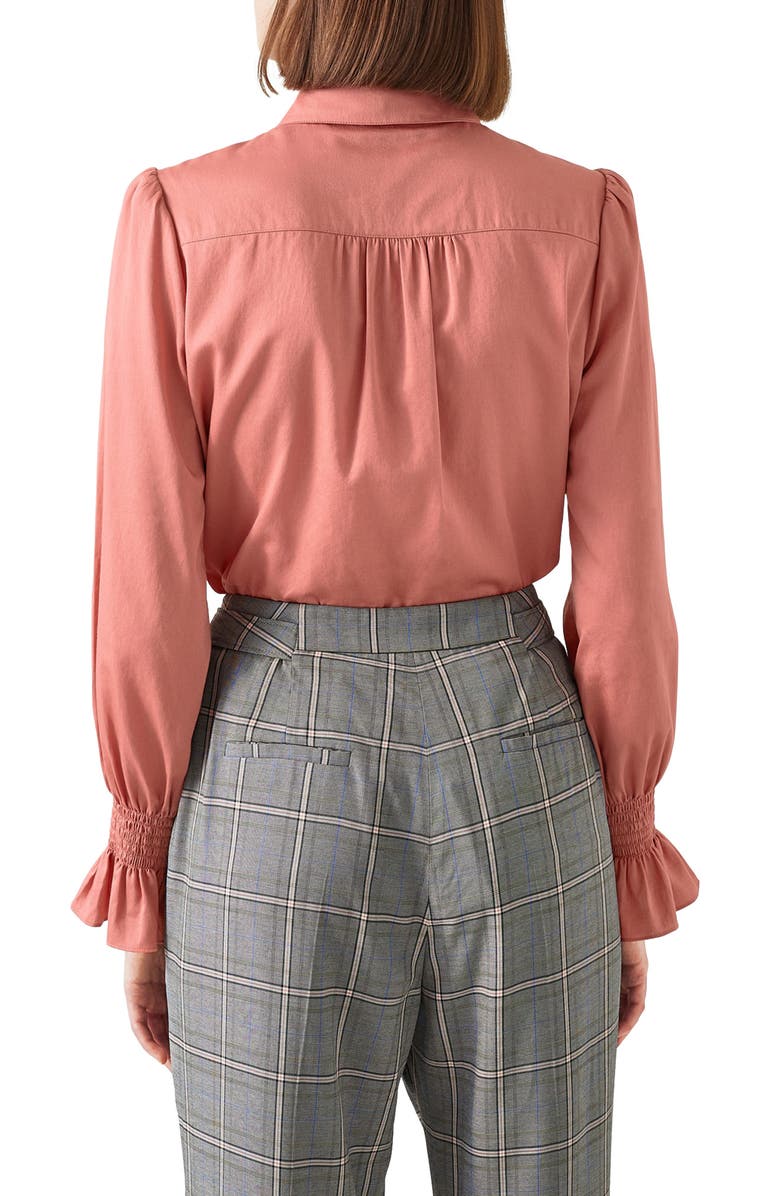 LK Bennett <p>Etten Cotton Button-Up Shirt</p>, Alternate, color, Pin-Dusty Rose
