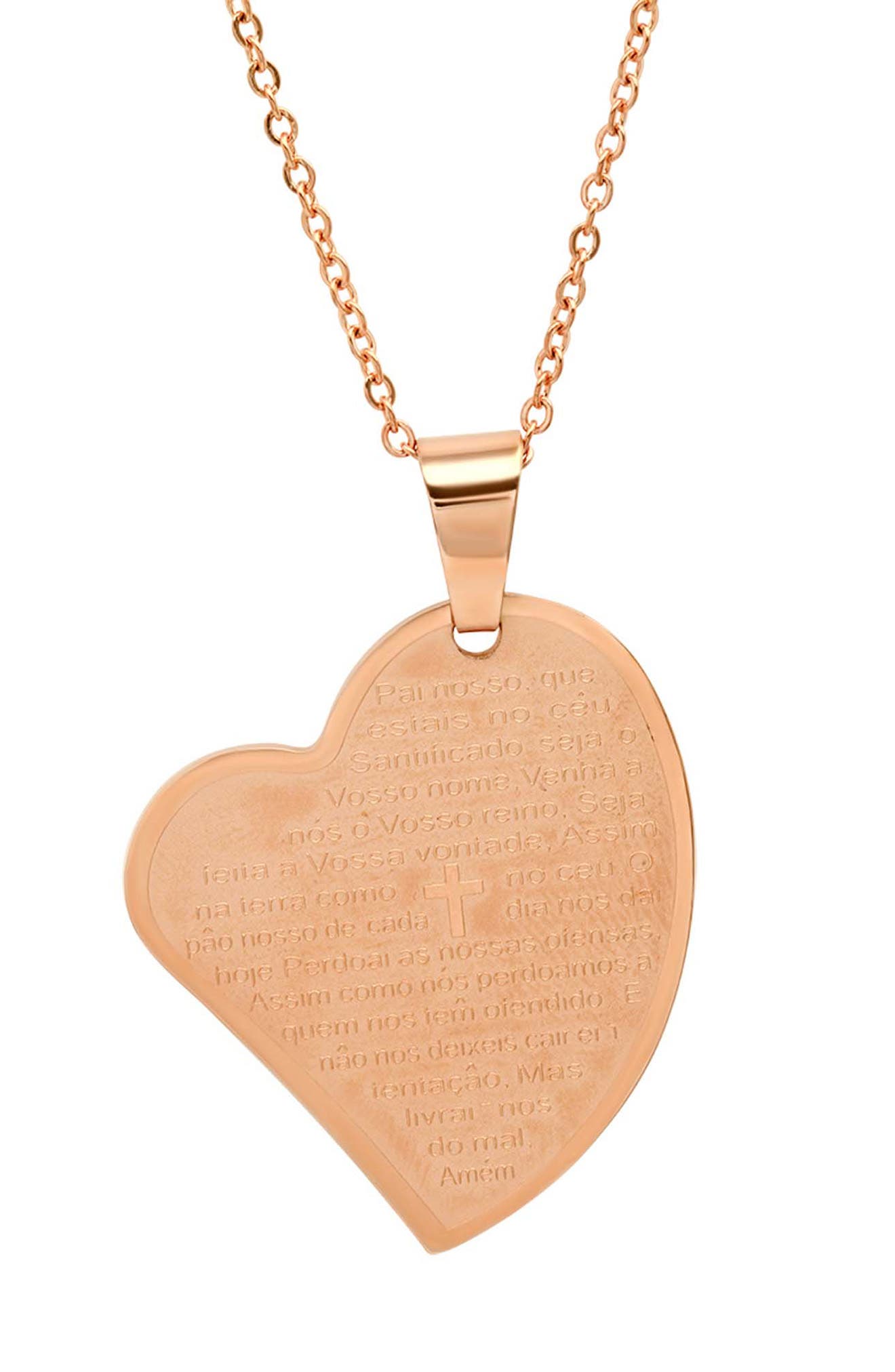 18k Rose Gold Plated Heart Pendant Necklace