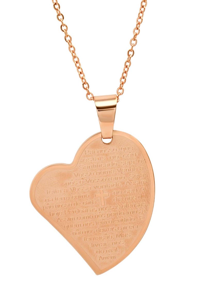18k Rose Gold Plated Heart Pendant Necklace, Main, color, GOLD